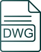 DWG File Format Line Gradient Icon vector