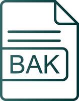 BAK File Format Line Gradient Icon vector