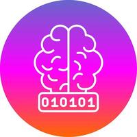 Artificial Intelligence Line Gradient Circle Icon vector