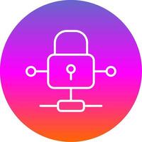 Padlock Line Gradient Circle Icon vector