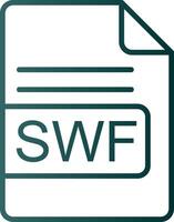 swf archivo formato línea degradado icono vector