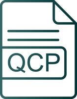 qcp archivo formato línea degradado icono vector