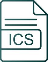 ICS File Format Line Gradient Icon vector