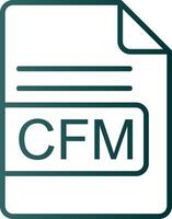 CFM File Format Line Gradient Icon vector
