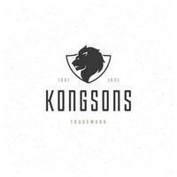 King Lion Design Element in Vintage Style for Logotype vector