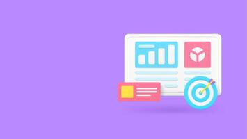 Business analyzing workflow process project implementation efficiency working 3d icon vector