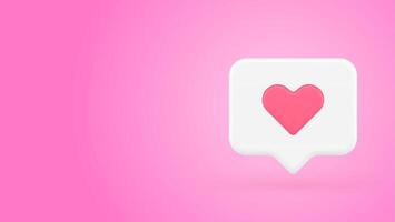 Like quick tips social network evaluation love heart speech bubble 3d icon realistic vector