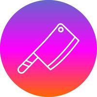 Butcher Knife Line Gradient Circle Icon vector