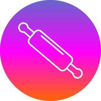 Rolling Pin Line Gradient Circle Icon vector