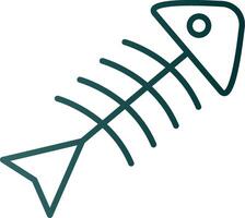 Rotten Fish Line Gradient Icon vector