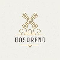 Mill Design Element in Vintage Style for Logotype vector