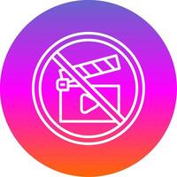 Empty Battery Line Gradient Circle Icon vector