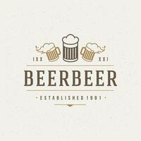 Beer Design Element in Vintage Style for Logotype vector