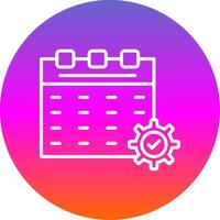 calendario línea degradado circulo icono vector