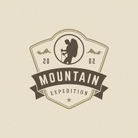 Climber logo emblem illustration. vector