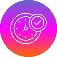Clock Line Gradient Circle Icon vector
