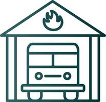 Fire Station Line Gradient Icon vector