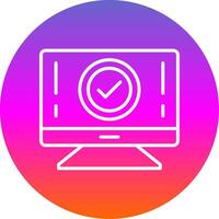 Computer Line Gradient Circle Icon vector