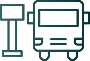 Bus Station Line Gradient Icon vector
