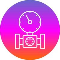 Pressure Gauge Line Gradient Circle Icon vector