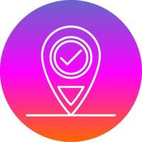 Location Line Gradient Circle Icon vector