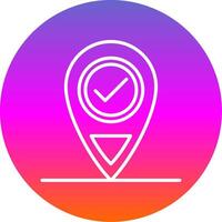 Location Line Gradient Circle Icon vector