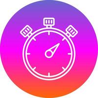 Stopwatch Line Gradient Circle Icon vector