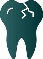 Broken Tooth Glyph Gradient Icon vector