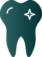 icono de gradiente de glifo de dientes vector