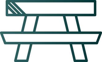 Picnic Table Line Gradient Icon vector