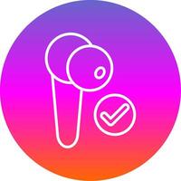 Earbud Line Gradient Circle Icon vector