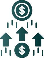 Money Growth Glyph Gradient Icon vector
