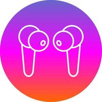 Earbuds Line Gradient Circle Icon vector