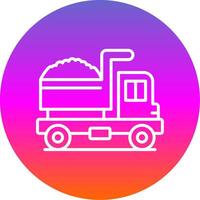 Dump Truck Line Gradient Circle Icon vector