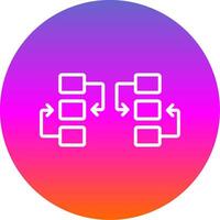 Flow Chart Line Gradient Circle Icon vector