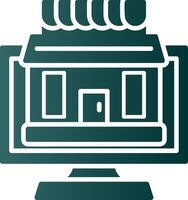 OnGlyph Gradient Shop Glyph Gradient Icon vector