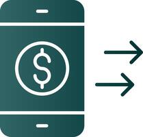 Transfer Money Glyph Gradient Icon vector