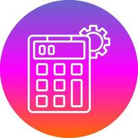 Calculator Line Gradient Circle Icon vector