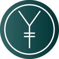 Yen Glyph Gradient Icon vector