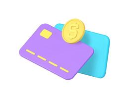 Banking credit debit card send money exchange financial transaction 3d icon realistic vector
