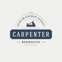 Carpenter Design Element in Vintage Style for Logotype vector