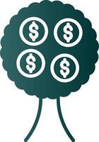 Money Tree Glyph Gradient Icon vector