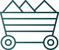 Mining Cart Line Gradient Icon vector