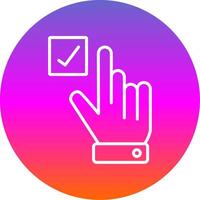 Hand Correct Line Gradient Circle Icon vector