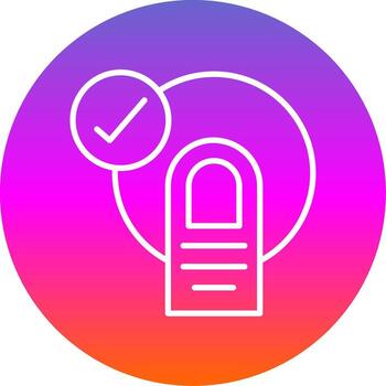 correcto línea degradado circulo icono vector