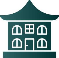 Asian Temple Glyph Gradient Icon vector