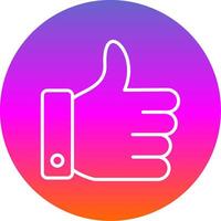Like Line Gradient Circle Icon vector