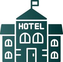 icono de gradiente de glifo de hotel vector