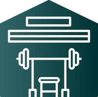 icono de gradiente de glifo de gimnasio vector