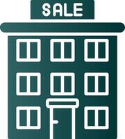 House For Sale Glyph Gradient Icon vector